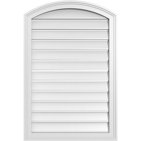 Ekena Millwork Arch Top Surface Mount PVC Gable Vent: Non-Functional, w/2"W x 1-1/2"P Brickmould Frame, 24"W x 34"H GVPAR24X3402SN